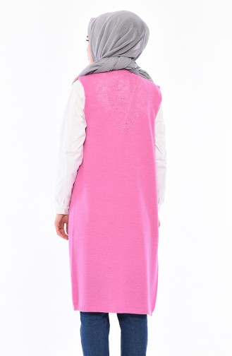 iLMEK Knitwear Pocketed Vest 4116-15 Pink 4116-15