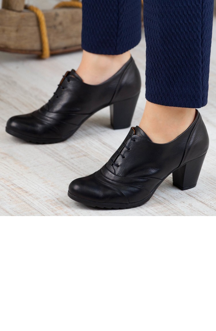 block heel shoes black leather