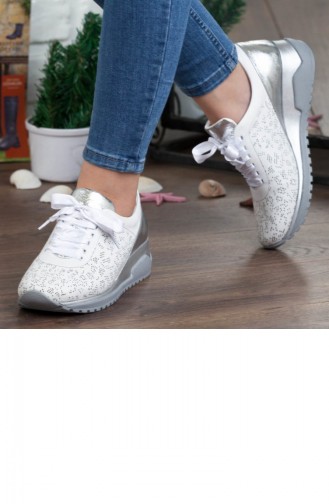 Mammamia Women´s Casual Shoe A192Ydyl00282987 White Leather 192YDYL00282987