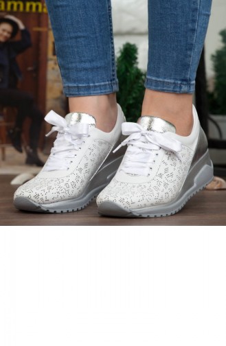 Mammamia Women´s Casual Shoe A192Ydyl00282987 White Leather 192YDYL00282987