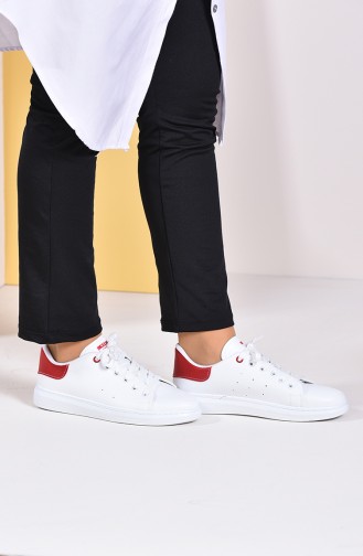 حذاء رياضي نسائي 2019-01 لون أبيض و أحمر 2019-01