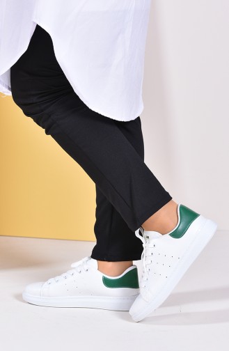 حذاء رياضي نسائي 2019-02 لون أبيض و أخضر 2019-02