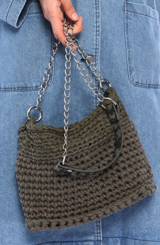 Cotton Knitted Camouflage Shoulder Bag 2012-01 Khaki Green 2012-01