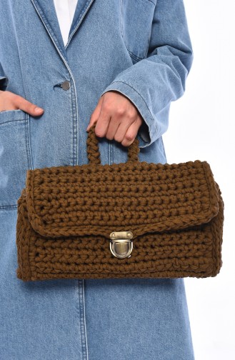 Cotton Knitted Shoulder Bag  2014-01 Dark Mustard 2014-01
