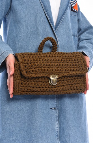 Cotton Knitted Shoulder Bag  2014-01 Dark Mustard 2014-01
