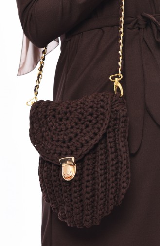 Cotton Knitted Shoulder Bag 2023-01 Dark Coffee 2023-01