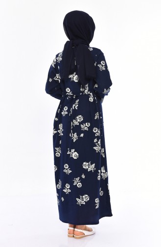 Dunkelblau Hijab Kleider 0450-01