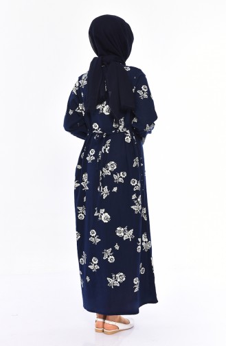 Navy Blue Hijab Dress 0450-01