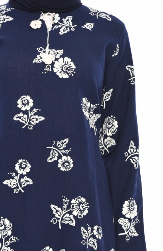 Robe a Motifs 0450-01 Bleu Marine 0450-01