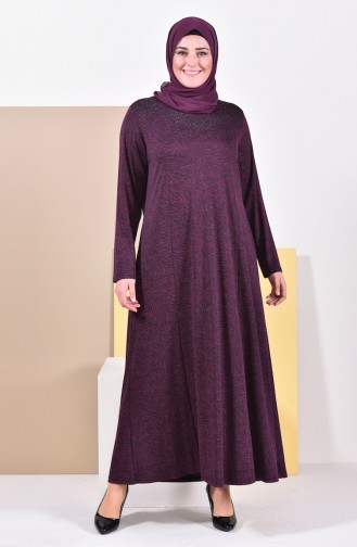 Plum Hijab Dress 4426C-04