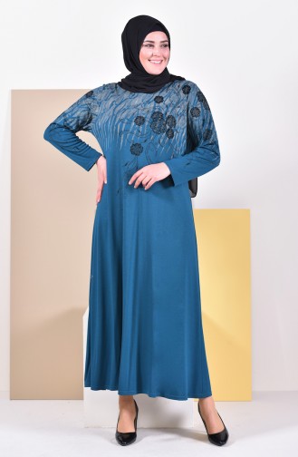 Robe Imprimée Grande Taille 4494A-03 Petrol 4494A-03