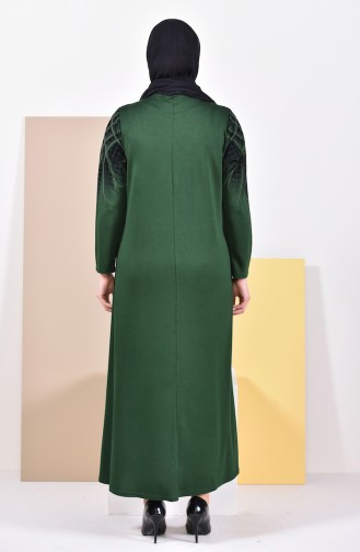 Grün Hijab Kleider 4833-09