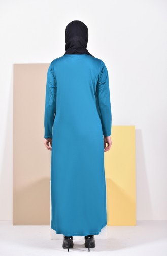 Petroleum Hijab Kleider 4841-09