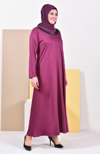 Beige-Rose Hijab Kleider 4841-13