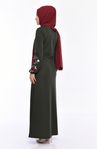 Khaki Hijab Kleider 4009-02
