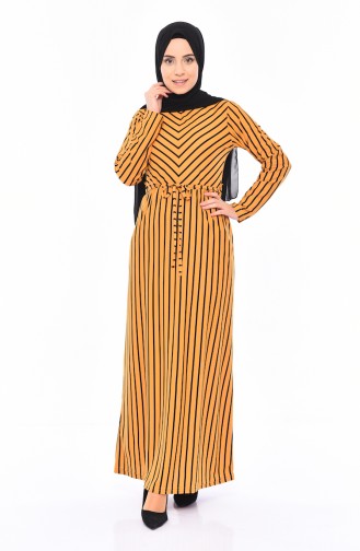 Striped Dress 4169-04 Mustard 4169-04