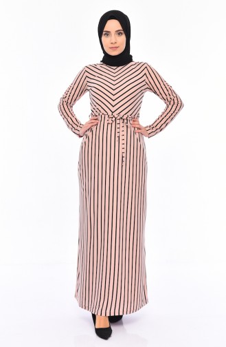 Striped Dress 4169-06 Powder 4169-06