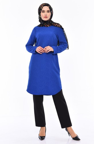 Embossed Patterned Tunic 1070-01 Saxon Blue 1070-01