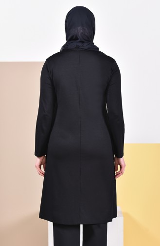 Tunique Détail Cuir 5891-04 Noir 5891-04
