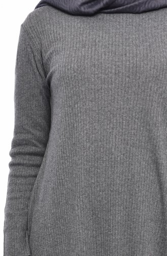 Asimetrik Tunik Pantolon İkili Takım 3399-07 Gri