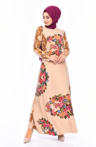 Chain Flower Dress 1134-02 Cream 1134-02