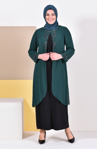 Emerald Green Hijab Dress 1045-02