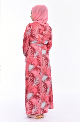 فستان صيفي بتصميم مُطبع 1913-04 لون ارجواني فاتح 1913-04