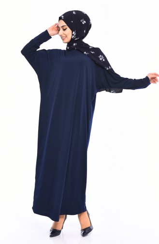 Bat Sleeve Sandy Dress 9020-01 Navy Blue 9020-01