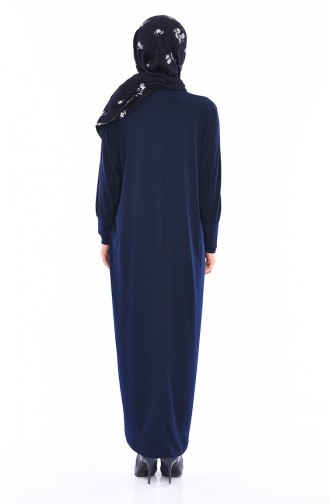 Yarasa Kol Sandy Elbise 9020-01 Lacivert
