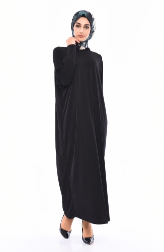 Yarasa Kol Sandy Elbise 9020-05 Siyah 9020-05