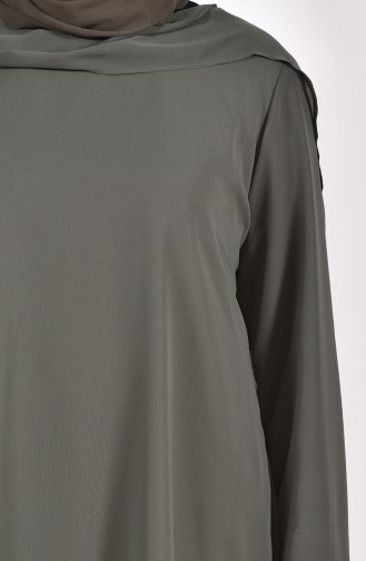 Large Size Collar Detail Tunic 7259-09 Khaki 7259-09