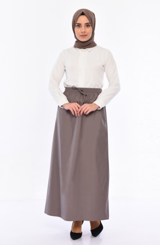 Beli Lastikli Etek 1001B-01 Koyu Vizon