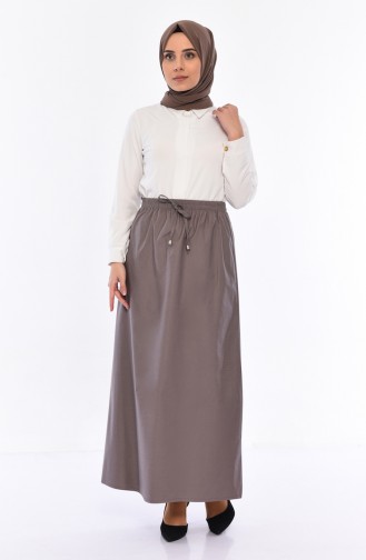 Beli Lastikli Etek 1001B-01 Koyu Vizon