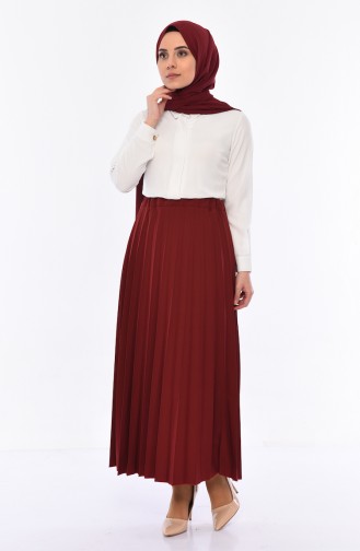 iLMEK Pleated Skirt 5224-04 Dark Claret Red 5224-04