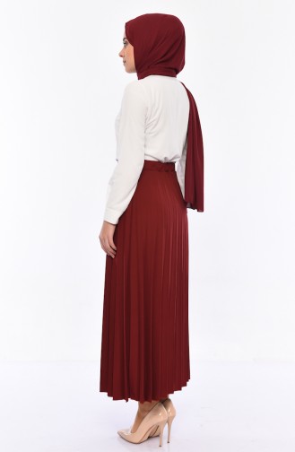 iLMEK Pleated Skirt 5224-04 Dark Claret Red 5224-04