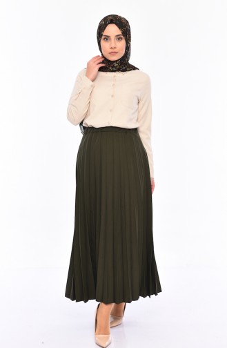 iLMEK Pleated Skirt 5224-06 Khaki Green 5224-06