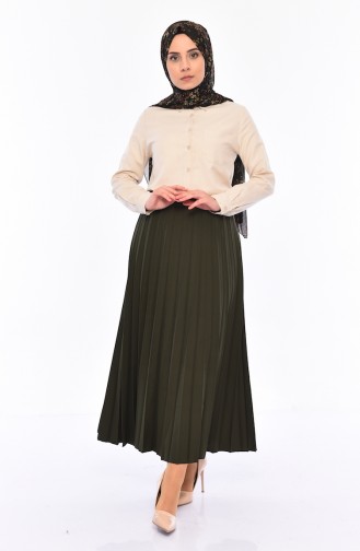 iLMEK Pleated Skirt 5224-06 Khaki Green 5224-06