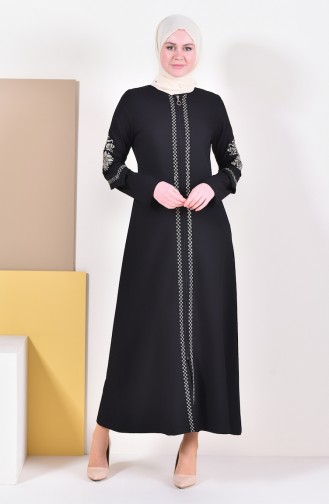 Embroidered Abaya 61280-01 Black 61280-01