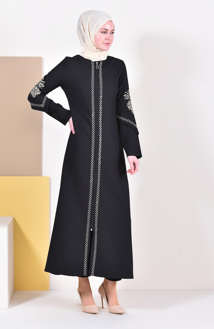 embroidered abaya