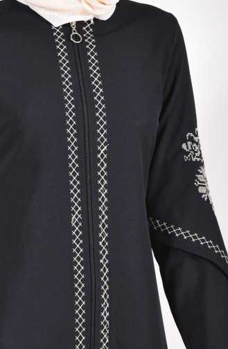 Abaya Bordée 61280-01 Noir 61280-01