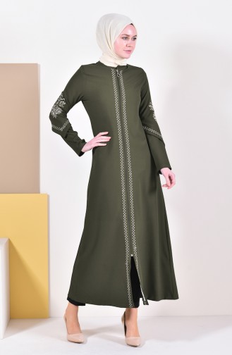 Abaya Bordée 61280-02 Khaki 61280-02