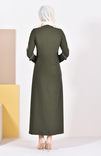 Abaya Bordée 61280-02 Khaki 61280-02