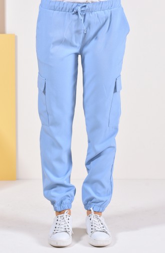Pantalon avec Poches 1001-07 Bleu Glacé 1001-07