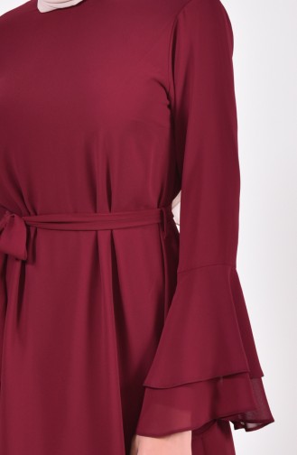 فستان شيفون بتصميم واسع01 لون ارجواني 0142-01