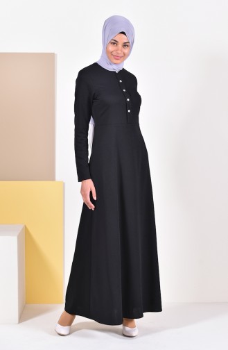 Robe Détail Boutons 2022-01 Noir 2022-01