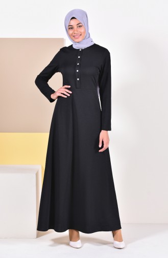 Robe Détail Boutons 2022-01 Noir 2022-01