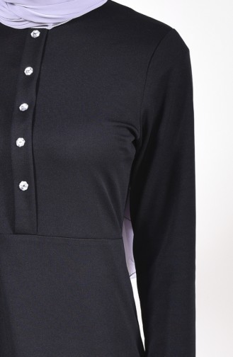 Robe Détail Boutons 2022-01 Noir 2022-01