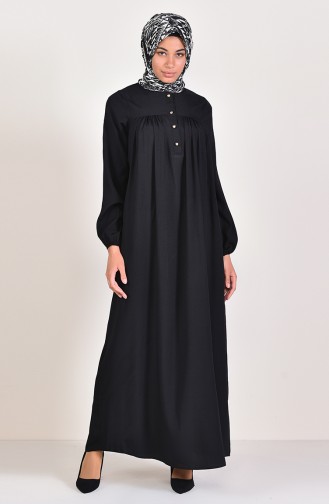 Buttoned Dress 1195-08 Black 1195-08