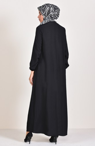 Düğmeli Elbise 1195-08 Siyah