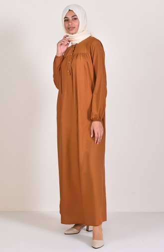 Tan Hijab Dress 1195-09